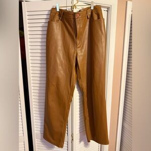 INC Brown Faux Leather Pant